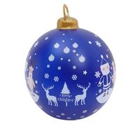 VALICLUD Jumbo Inflatable Christmas Ball Outdoor Decor PVC Holiday Ornament with Vivid Fade Resistant Printing Weatherproof Giant Xmas Bauble for Festive Garden Display