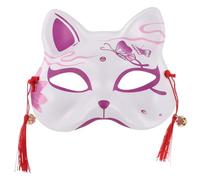VALICLUD Kabuki Half Face Hand Painted Japanese Costume Accessory for Halloween Masquerade Cosplay and Parties Safe Reusable and Easy to Wear