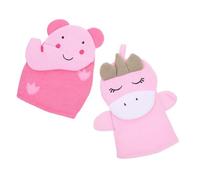 VALICLUD Kids Bath Gloves 2pcs Set Cartoon Exfoliating Shower Mitten for Children, Dual-use Soft Skin Scrubbing Mitts Elephant and Unicorn Design, Gentle Bath Accessories for Girls and Boys