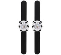 VALICLUD Kids Watch Panda Bear Design 2 Pcs for Children Silicone with Dial Scale Lightweight Portable Lovely and Simple Style for Students and Daily Wear