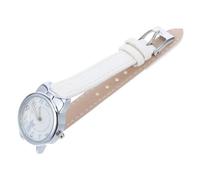 VALICLUD Kids Wrist Watch Girl Quartz Analog Cute Cat Design Silver Case White Pu Strap Child Time Teaching Watch Birthday