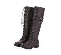 VALICLUD Knight Boots Women's Winter Riding Boots Lace-up over The Knee Fur Lined