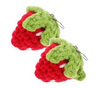 VALICLUD Knitted Strawberry Earrings for Women Lightweight Japanese Kawaii Fruit Dangle Studs Handmade Jewelry for Winter Holiday Birthday Party Christmas