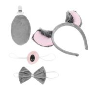 VALICLUD Koala Costume Set for - 4pcs Animal Ear Headband, Tail, Nose Bow Tie - Grey Koala Cosplay Accessories for Party Dress Up, Halloween, Christmas, Roleplay Events