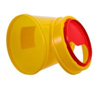 VALICLUD L round Sharps Disposal Bin with Lid, Plastic Waste Container Can for Hazardous Waste, Lightweight and Sturdy Utility Trash Can for Home and Travel Use