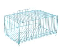 VALICLUD Large Blue Wire Bird Cage Portable Travel Carrier for Small Pets Parrots Cockatiels Rabbits with Handle Suitable for Transport and Breeding