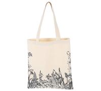 VALICLUD Large Canvas Tote Bag with Floral Print Handbag for Women Spacious Shoulder Bag for Shopping School Travel Beach with Strong Stitching