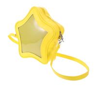 VALICLUD Large Capacity Star Shaped Crossbody Bag with Window Display, Comfortable Pu and Polyester Material, Trendy Early 2000s Style for Music Festivals and Events, Cute Yellow Ita Bag