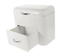 VALICLUD Large Iron Bread Storage Container with Double Flat White Lid Spacious Kitchen Food Box for Homemade Bread and Bakery Organization Non Deformable Bin for Home and Coffee Shop Use