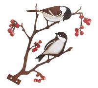 VALICLUD Large Outdoor Metal Wall Art Bird Sculpture Creative Metal Bird on Branch Garden Ornament for Yard and Patio Decoration