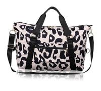 VALICLUD Large Oxford Travel Tote Bag Cow Print with Shoulder Straps and Handles Black Large Capacity Weekend Travel Duffel for Short Business Trips