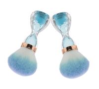 VALICLUD Large Soft Hair Nail Cleaning Brush 2pcs Hourglass Handle Powder Dust Remover for Manicure and Makeup Nail Art Salon Use