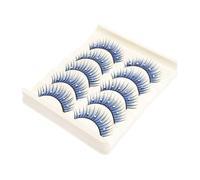 VALICLUD Lash Extension Supplies Long Dramatic Lashes Fiber Material for False Eyelashes Easy to Use 5 Pairs Blue Rhinestone Personal Use