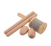 VALICLUD Latin Percussion Instrument Set Optimized Volume Output with Wooden Egg Shakers and Cabasa Rhythm Sticks, Ergonomic Handheld Design for Outdoor Performances and Group Rehearsals