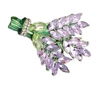 VALICLUD Lavender Flower Brooch Pin for Women Decorative Lapel Pin with Rhinestone Elegant Accessory for Clothes Hats Dresses present for Special Occasions