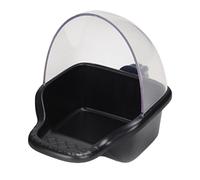 VALICLUD Leakproof Parrot Feeder and Bathing Tub for Birds, Black Plastic Anti-spilling Bird Food Bowl with Bite-resistant Design, Reusable for Eating and Taking Bath Activities