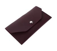 VALICLUD Leather Envelope Wallet for Women Reusable Money Holder Bag with Creative Flip Design Compact Minimalist Coin Purse and Budget Organizer for Cash and Receipts Portable Dark Brown