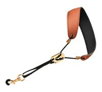 VALICLUD Leather Saxophone Neck Strap Tenor and Soprano Saxophone Strap Padded Support for Practice and Perform Sessions Brown