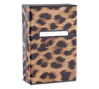 VALICLUD Leopard Print Cigarette Case Portable Tobacco Storage Container with Magnetic Closure Design for Easy Carrying Stylish Storage for Cigarettes