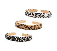 VALICLUD Leopard Print Hairband Set 3pcs Vintage Style, Adjustable Women's Hair Hoop Accessories for Party, Fashion Headbands for Girls and Women