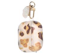 VALICLUD Leopard Print Tpu Earphone Sleeve with Shell Pendant Compatible with Airpods 3 4Th Gen 2021 Wireless Earbuds Protective Cover Sturdy Decorative Case for Travel