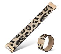 VALICLUD Leopard Print Wide Bangle Bracelet for Women Stylish Wrap Cuff Jewelry with Convenient Closure Comfortable Animal Print Accessory for Casual and Formal Outfits