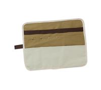 VALICLUD Light Brown Picnic Cutlery Bag Made of Canvas Outdoor Tableware Holder for Camping Bbq Hiking with Tear-resistant Design Portable Flatware Storage Organizer for Easy Access
