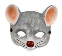 VALICLUD Lightweight Mouse Mask for Halloween Carnival Masquerade Party Comfortable Breathable PU Foam Cosplay Mask Light Grey Unisex Adult and Costume Accessory