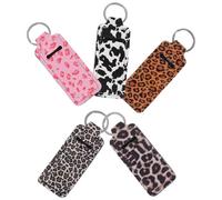 VALICLUD Lipstick Holder Keychain 5Pcs Compact Makeup Organizer with Leopard Print for Women’S Accessories