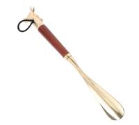 VALICLUD Long Handle Shoe Horn for Men Women Alloy and Wood Shoehorn with Cow Head Design Extended for Easy Wearing Back Friendly Shoe Helper for High Heels and Boots