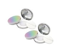 VALICLUD Loose Powder Box Set 2pcs with Puff, 5g Flip-top Compact Case for Foundation and Prickly Heat Powder, Travel Friendly