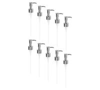 VALICLUD Lotion Dispenser Pump 10pcs Plastic Material with 24/410 Standard Neck Size and Long Nozzle for Foundation Bottles in Vanity Silver