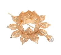 VALICLUD Lotus Headdress Chinese Traditional Hanfu Gold Flower Hairpin Vintage Metal Wedding Bride Bun Updo Holders Ancient Style Hair Accessories