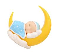 VALICLUD Lovely Blue Moon Doll Micro Landscape Cake Adornment for Birthday Party Creative Desktop Decoration and Car Interior Ornament Cute Festival Gift and Photography Prop