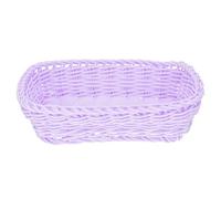 VALICLUD Macaron Color Storage Plate and Bread Serving Tray Hand-Woven Wicker Basket Ice Cream Pastel Tone Sturdy Material Multi-Functional Snack Holder for Living Room Desktop