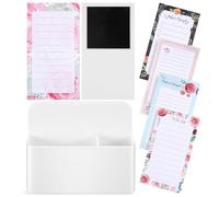 VALICLUD Magnetic Notepad Holder with Assorted Colour Pads for Fridge and Office Use, Abs Material Writing List Pads with Charming Pattern Appearance, for Magnetic Surfaces and Planning