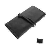 VALICLUD Makeup Brush Holder Bag Portable Pu Roll Organizer for Brushes Lightweight Storage for Travel and Beauty Tools Chic Design Black
