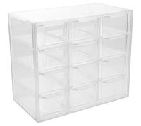 VALICLUD Makeup Drawer Container 12 Compartment Plastic Storage Box with Dust-Proof Drawers for Bathroom Bedroom and Office