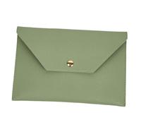 VALICLUD Makeup Pouch and Lipstick Bag Large Capacity Double-Sided Pu Leather Cosmetic Storage Case for Women Travel Cash Envelope Wallet with Brush Holder Green