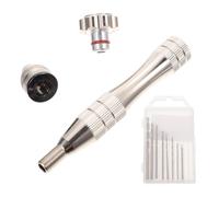 VALICLUD Manual Hand Drill with Micro Drill Bits Aluminium Alloy Rotary Pin Vise for Precision Walnut Amber Hole Punching Compact Lightweight Tool for Woodworking Jewelry Carving and DIY