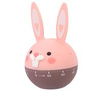 VALICLUD Mechanical Kitchen Timer Cute Bunny Design Abs Material Battery Countdown Tool for Cooking Baking Management and Playtime Control Easy Two Step Operation Light Pink