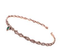 VALICLUD Medieval Gothic Crown Headpiece for Women Retro Style Thorn Crown Emerald Gems Adjustable Masquerade Party Jewelry