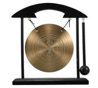 VALICLUD Meditation Brass Feng Shui Gong with Stand and Rammer 7.87 Inch Copper Desktop Ornament for Office and Home Blessing Decor