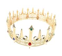 VALICLUD Men King Crown Vintage Gothic Alloy with Sparkling Rhinestones Retro Style Dress Up Crowns for Historical Performances Masquerade Balls Cosplay and Costume Parties