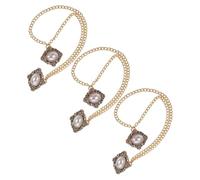 VALICLUD Men's Brooch Pin Set 3pcs with Vintage Pearl Lapel Pin and Gold Hanging Chain, Suit Collar Accessory for Formal Shirts, Tuxedos, and Cardigans