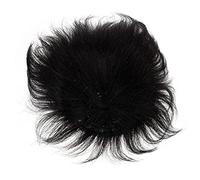 VALICLUD Men's Hairpiece Human Hair Wig with Clips Breathable Mesh Natural Black Bald Covering for Daily Wear Weddings and Special Events
