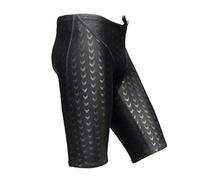 VALICLUD Men's Professional Swimming Trunks Long Swimming Briefs Leg Surfing Swimsuit Size L(Black)