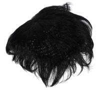 VALICLUD Men's True Hair Wig Piece Seamless Black Hair Patch 16x18cm for Balding Men Natural Look Overhead Replacement Block for Everyday Wear