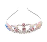 VALICLUD Mermaid Seashell Crown Headband for Lightweight Ocean Theme Tiara with Faux Pearls Silver Iridescent Scales Party Accessory for Mermaid Birthday and Costume