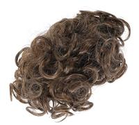 VALICLUD Messy Curly Fake Bun Hair Piece with Elastic Band Short Ponytail Bun Extension for Women Voluminous Tousled Updo Hairpiece for Wedding Prom Office and Casual Wear